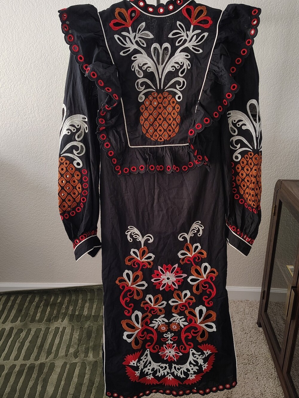 NWT Farm Rio Cashew Mandala Richelieu Long Sleeve Maxi Dress Black Size M $398 - Picture 3 of 9